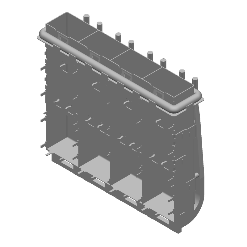 Connector Accessories SFP+ Cage Right Angle Silver Nickel Box/Tray