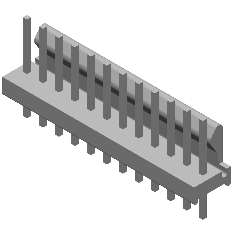 12 Pos 2.54mm Wire-to-Board Header, Male Pin, 5A, 250V, Thru-Hole