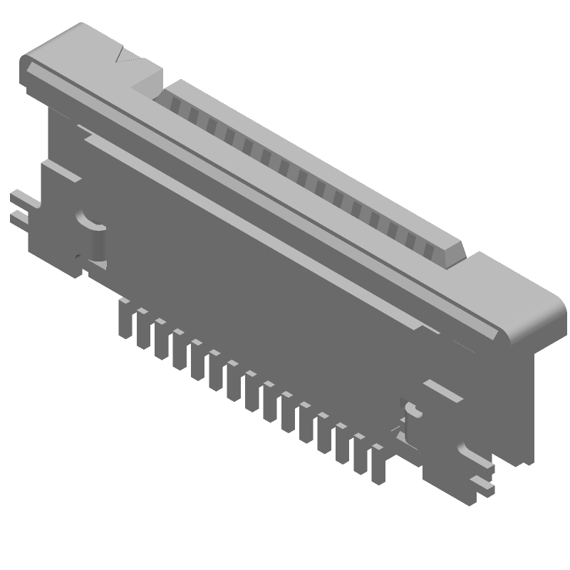 Card Edge Connector, 15 Contact(s), 1 Row(s), Female, Right Angle, 0.02 inch Pitch, Surface Mount Terminal, Locking, White Insulator, ROHS AND REACH COMPLIANT