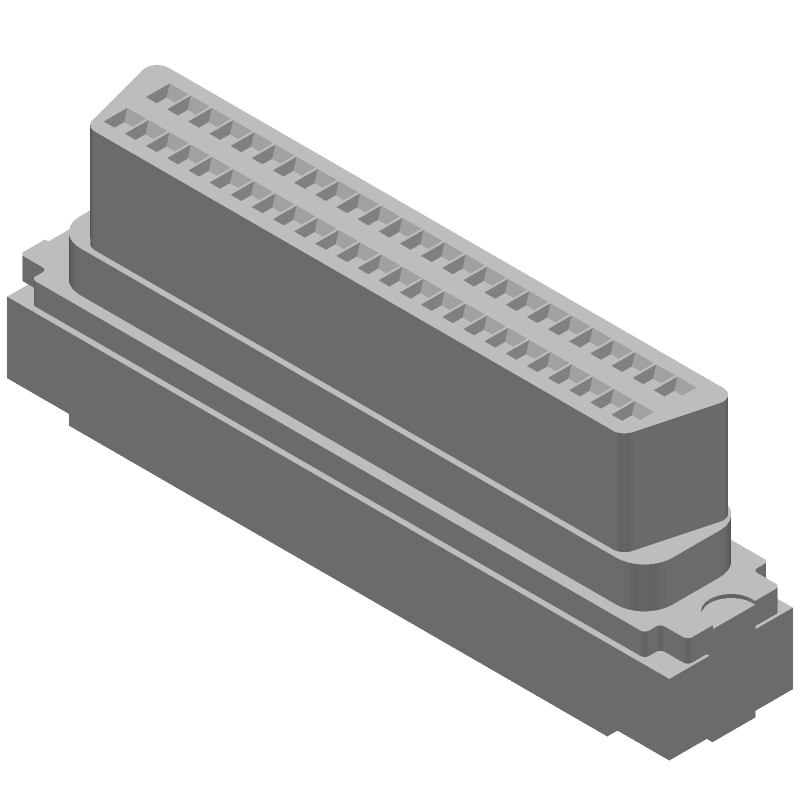 50 Pos 2 Row Shielded IDC Cable Receptacle, Black, Gold/Tin