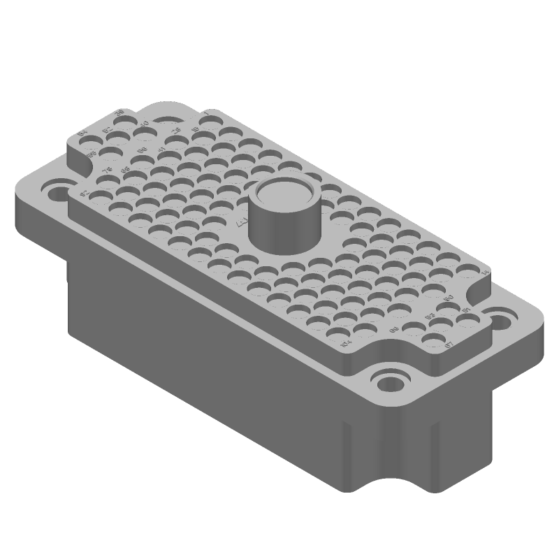 104 Pos Rectangular Receptacle, 8 Row, Panel Mount, Crimp
