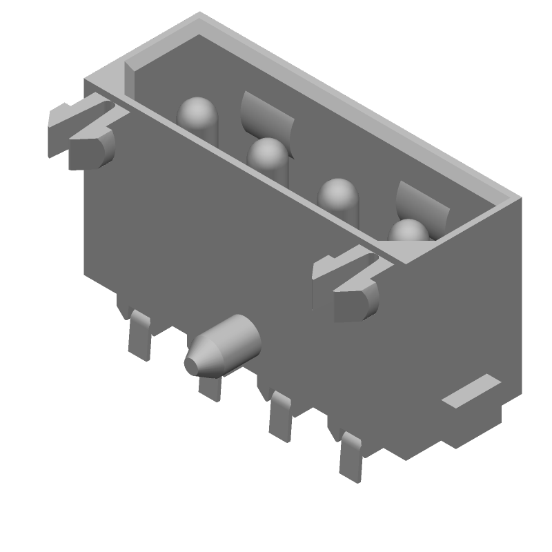 4 Pos, 12A, Wire-to-Board, Right Angle, SMT Header