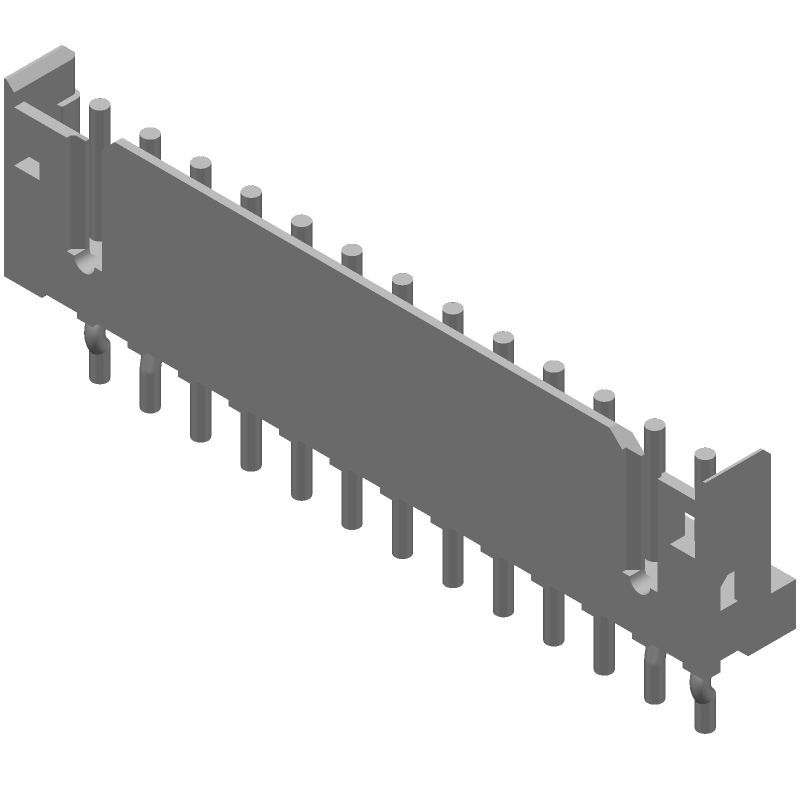 13 Pos 2mm Shrouded Header, Straight, Solder, Thru-Hole, 4A