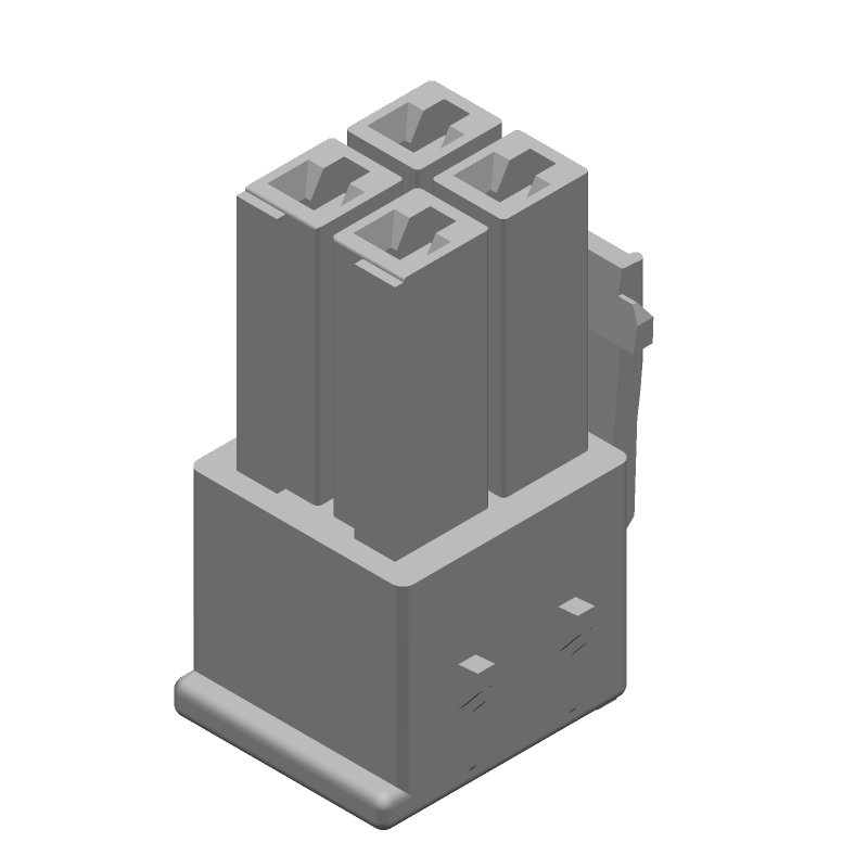4 Pos 3.96mm Crimp Wire Housing, Female, Straight, Nylon