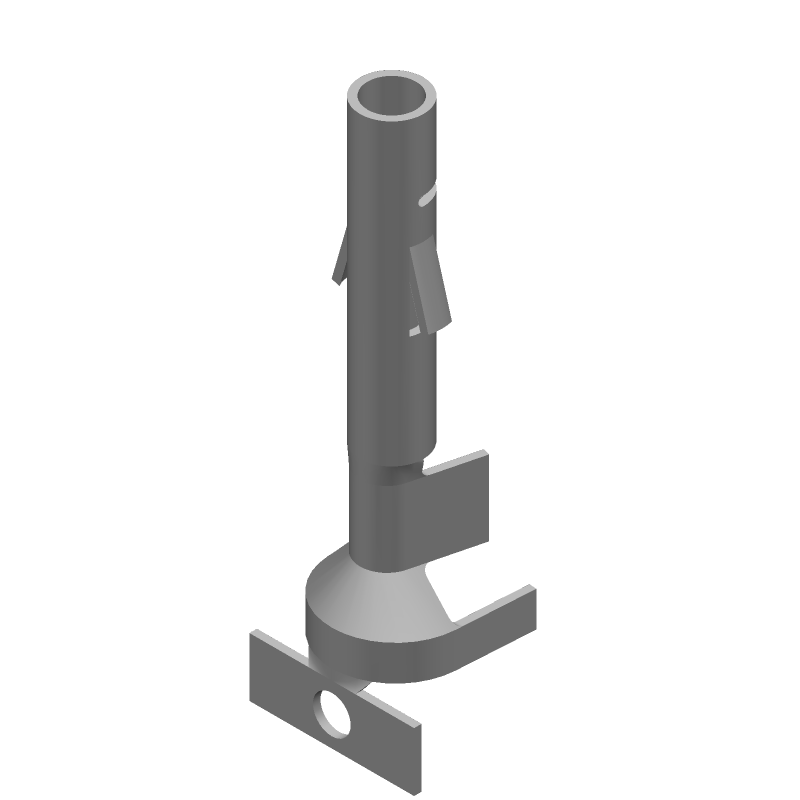 Female Power Crimp Terminal, 19A, 600V, Brass, Tin Plated
