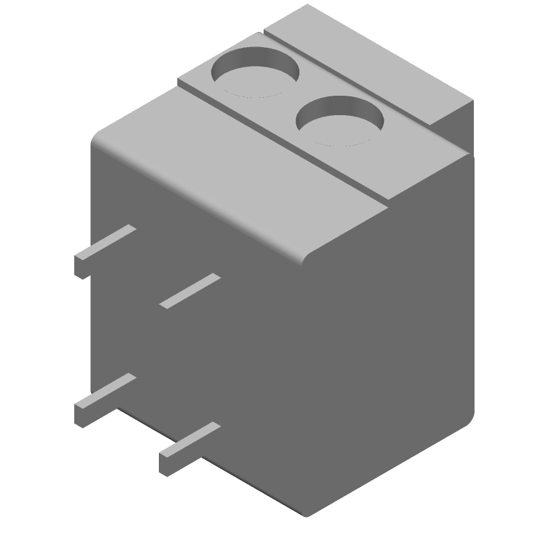 2 Pos 5mm RA Solder Terminal Block, 10A, 300V, Green