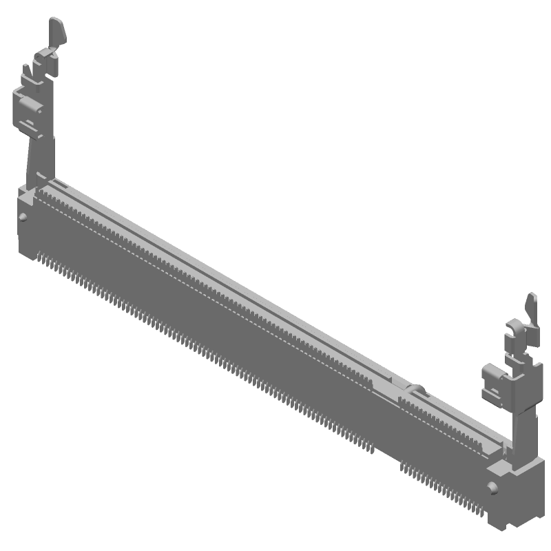 200 Pos 2 Row Gold Plated Header, 5.2mm H, 2.5V, 500mA, SMD