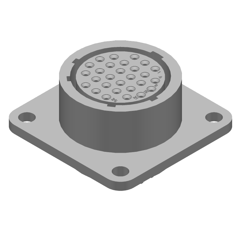 Circular Connector, Male, 28 Pos, Gold, 600V, Size 17