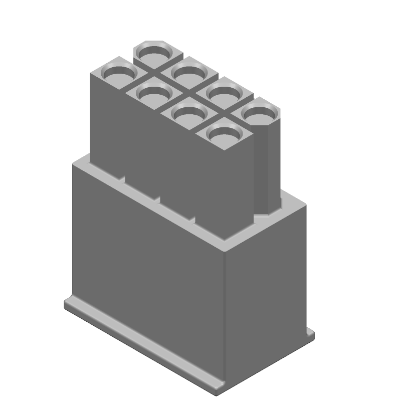 8 Pos Wire Housing, 9.5A, 600V, Crimp, Cable Mount, White