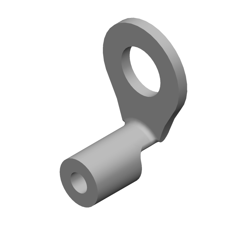 Female Circular Terminal, Copper/Tin, Right Angle, 16-22AWG