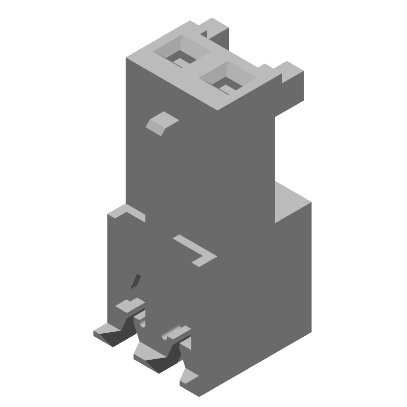 2P 2.54mm Pitch Wire-to-Board Receptacle, 5A, 250V, IDC, Nylon, Blue
