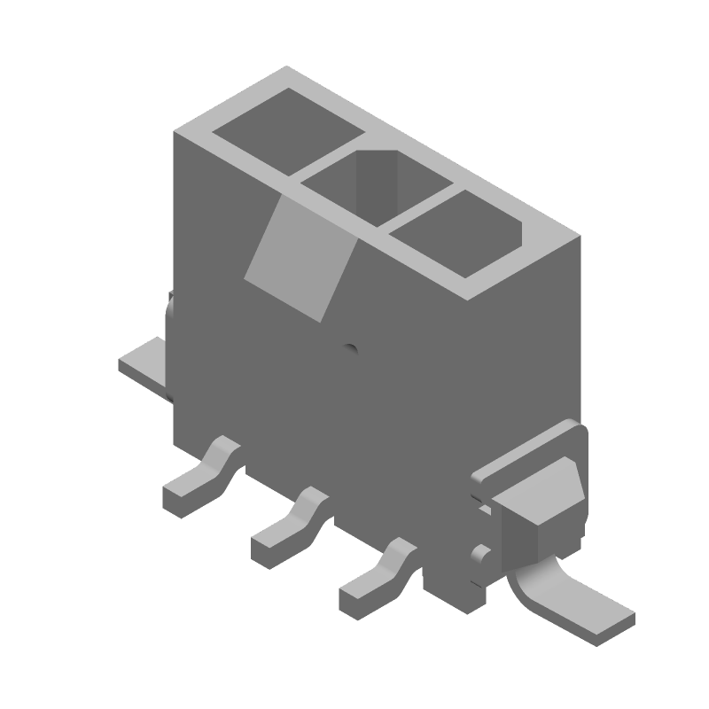 3 Pos Power Connector, 5A, 250V, 3mm Pitch, SMD, Male