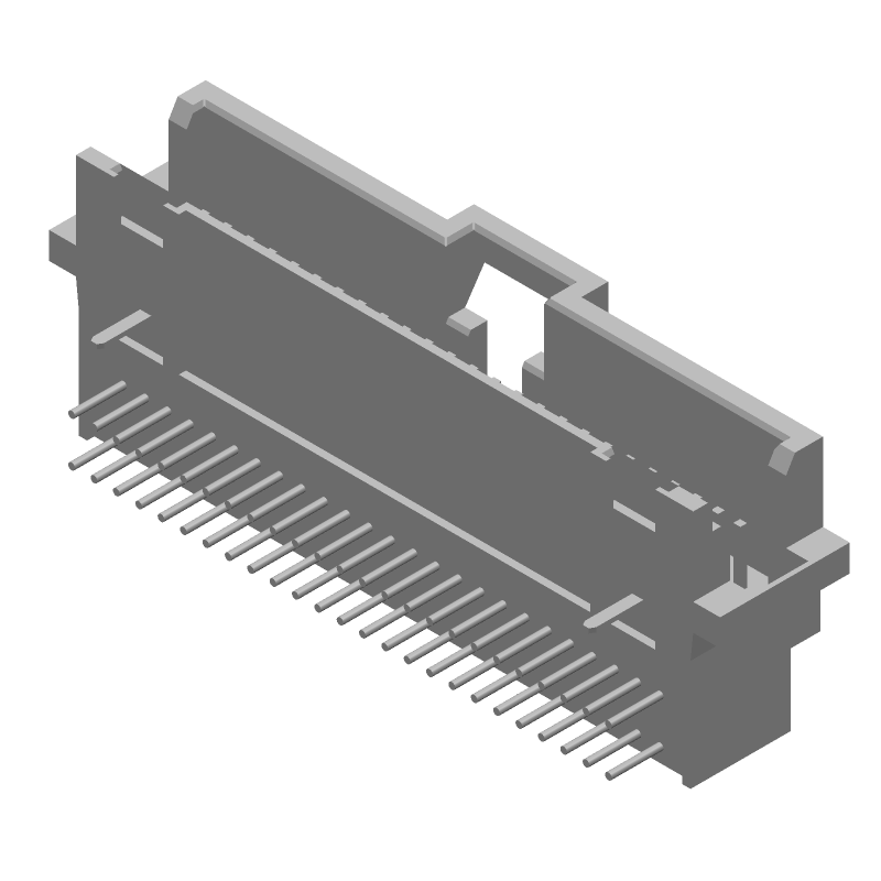 50 Pos 1.27mm RA Shrouded Header, 1A, 30V, Gold/Tin/Lead