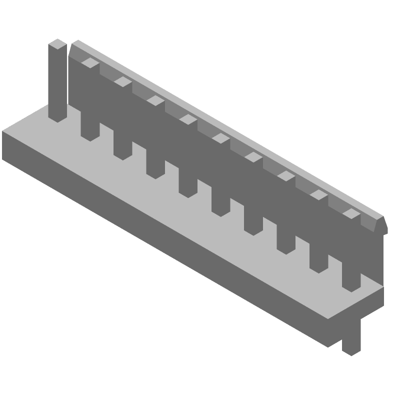 10 Pos Wire-to-Board Header, 7.5A, 250V, 3.96mm Pitch, Solder, Thru-Hole
