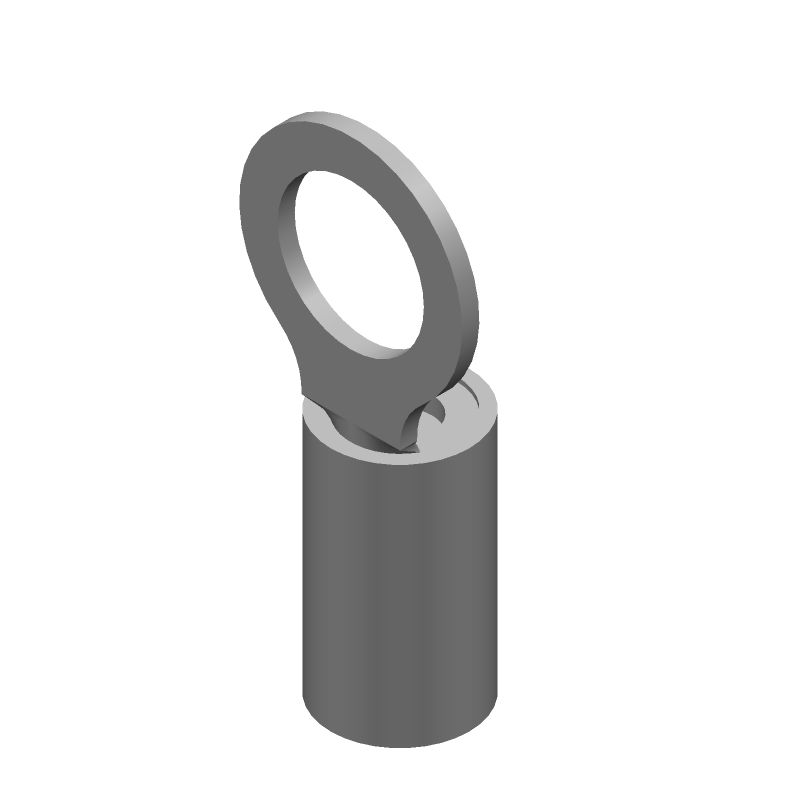 Ring Terminal, 10-12AWG, Copper, Tin Plated, Insulated