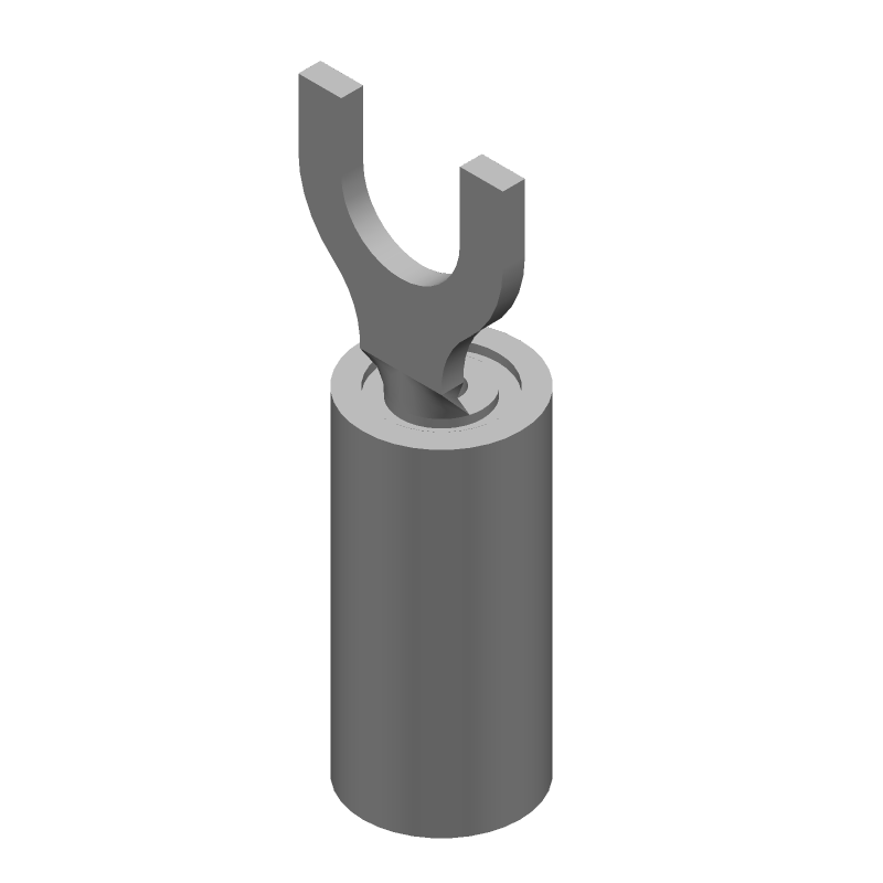 PIDG Spade Terminal, Female, 26-24AWG, 300V, Tin/Copper, Insulated