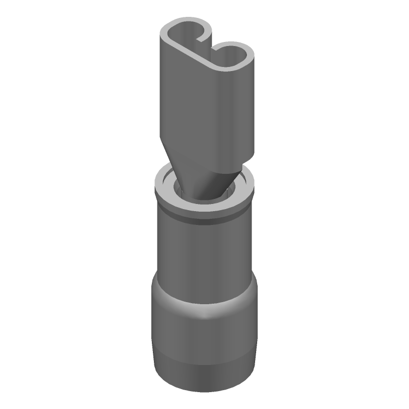 Brass Receptacle Terminal, 22-16AWG, Red Nylon Insulated, Tin Plated