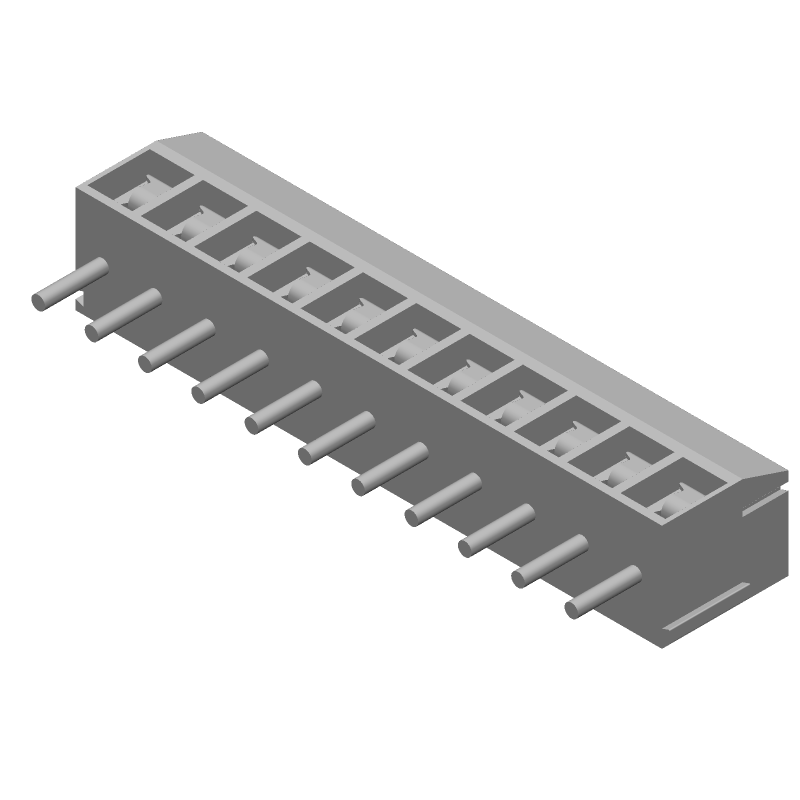 11 Pos 3.5mm Terminal Block, Straight, 7A, 250V, Blue