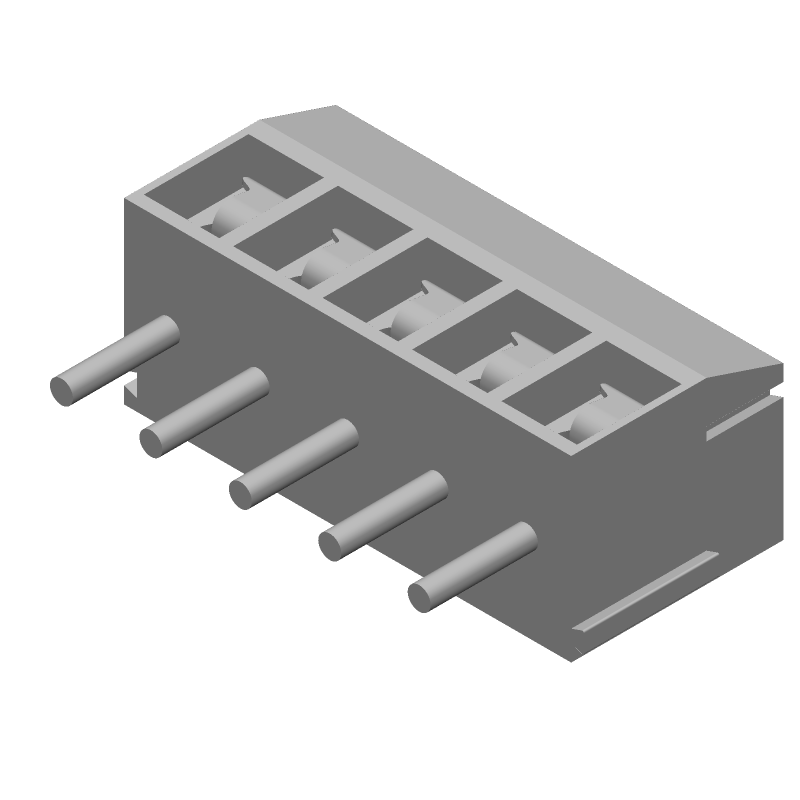 5 Pos 3.5mm Terminal Block, 7A, 250V, Straight, Thru-Hole