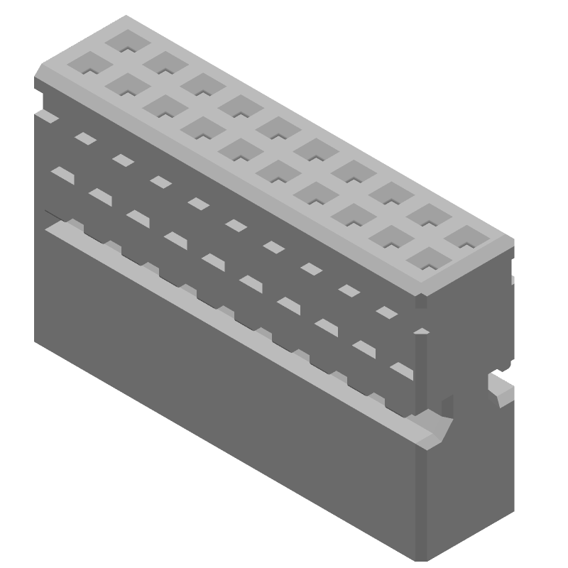 20 Pos 2.54mm Crimp Wire Housing, Female, Straight, PBT, Brown