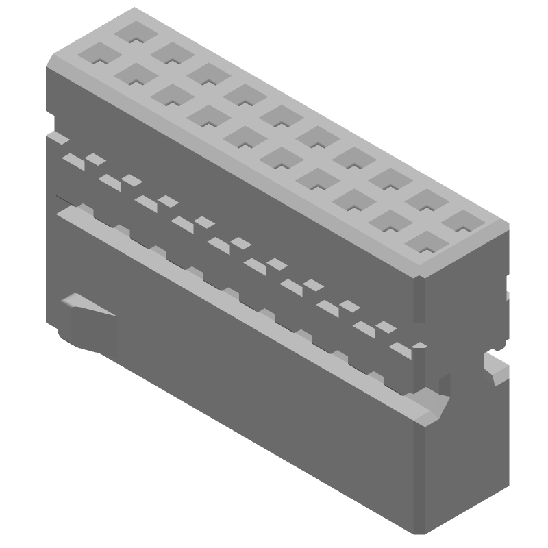 20 Pos 2.54mm Wire Housing, Crimp, ST, Signal, PBT, Black