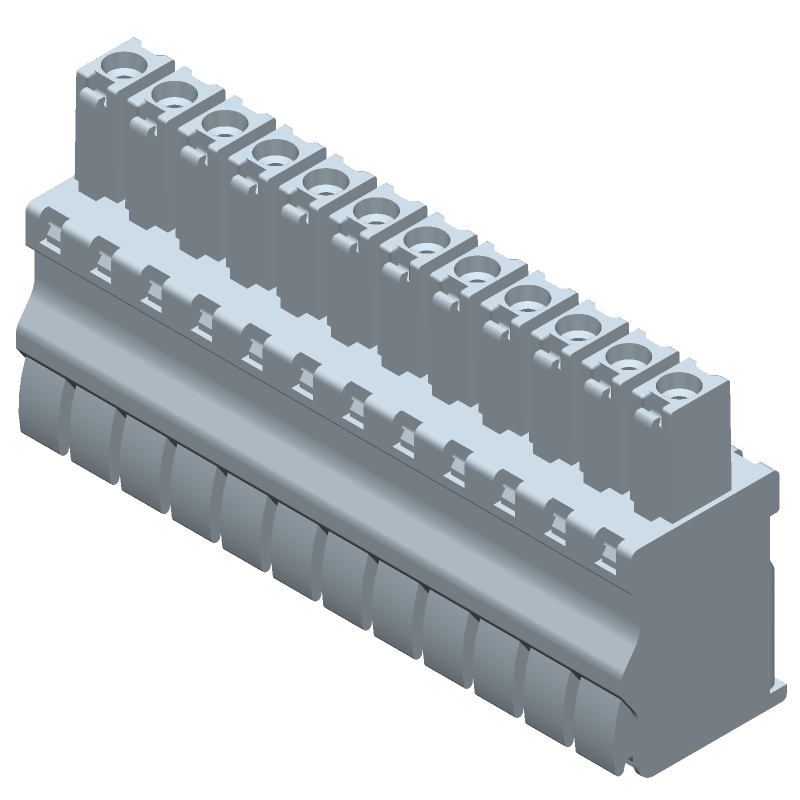 Green 12 Pos 3.5mm Pitch Push-In Terminal Block, 300V, 11A