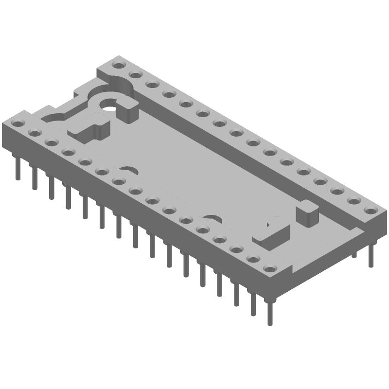 32 Pos DIP Socket, 2.54mm Pitch, Straight, TIN, 3A