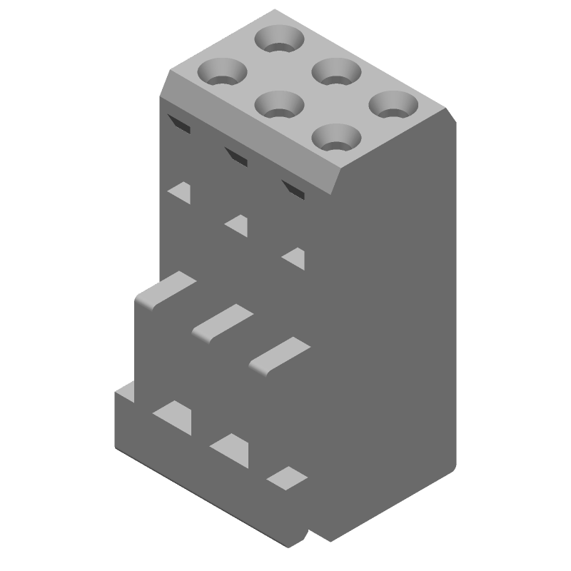 6 Pos 2.54mm Crimp Receptacle Housing, 250V, 3A, Black