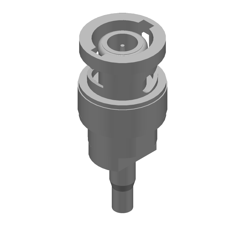 BNC Plug, 2.5GHz, 50R, Crimp, Male, Straight, Brass/Silver