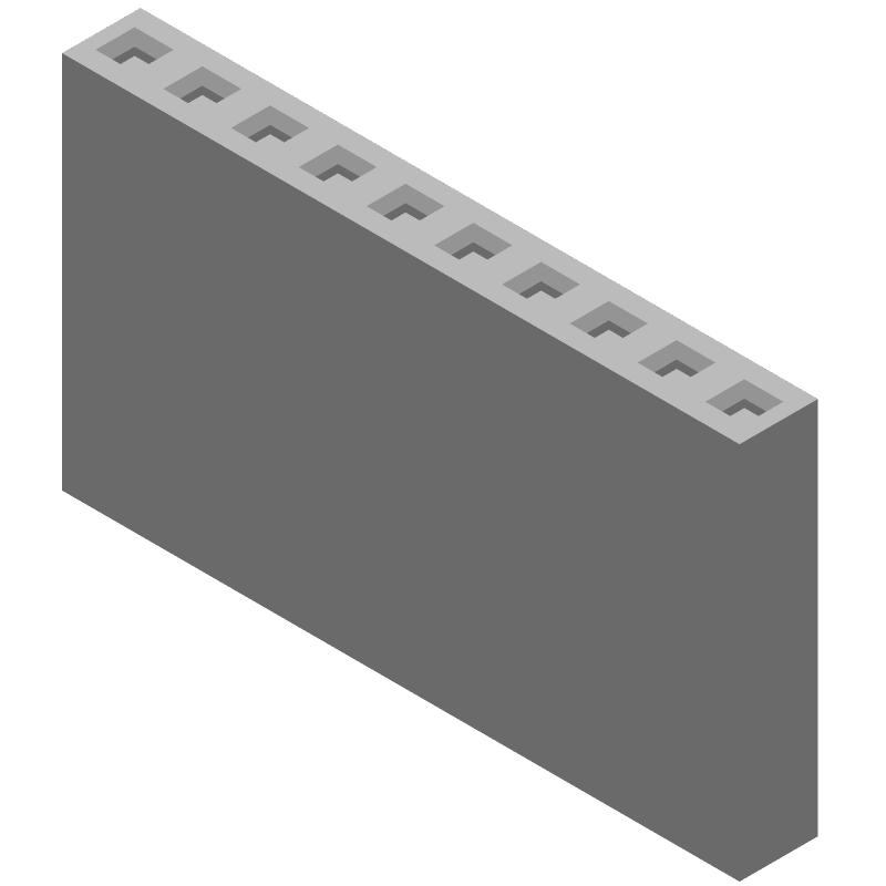 10 Pos 2.54mm Crimp Wire Housing, Receptacle, Green, 3A, 250V