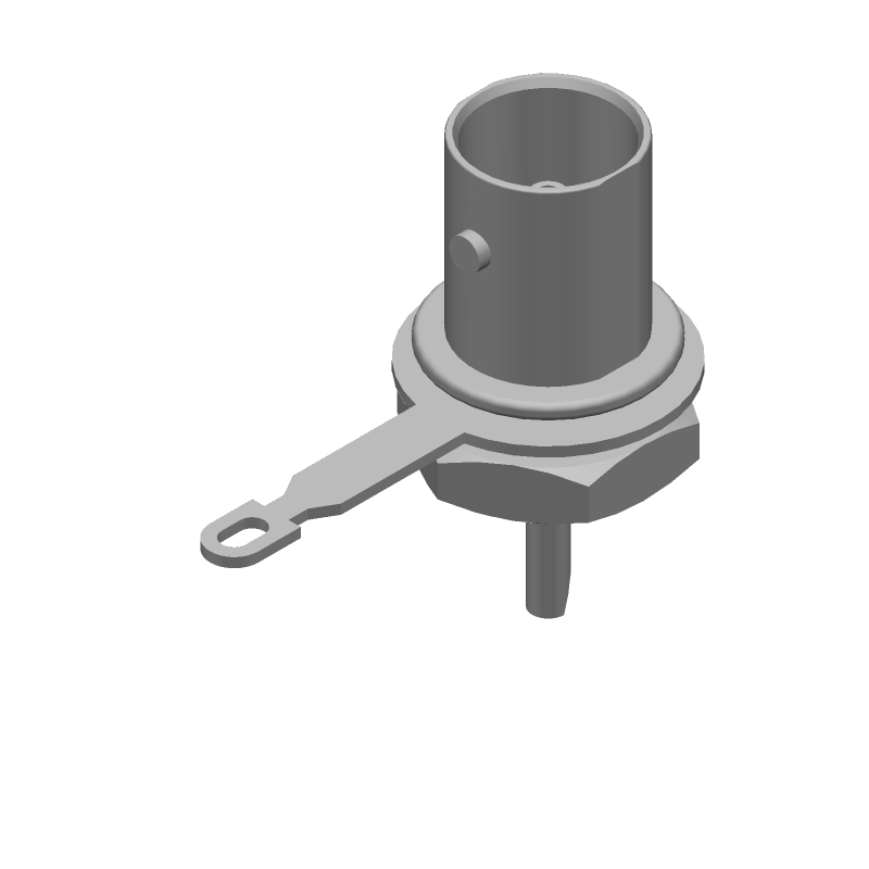 75 Ohm Female BNC Solder Receptacle, 2GHz, Nickel/Silver