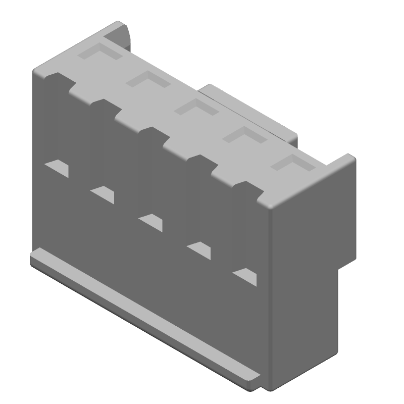 5 Pos Blue Wire Housing, 8A, Crimp, ST, Cable Mount