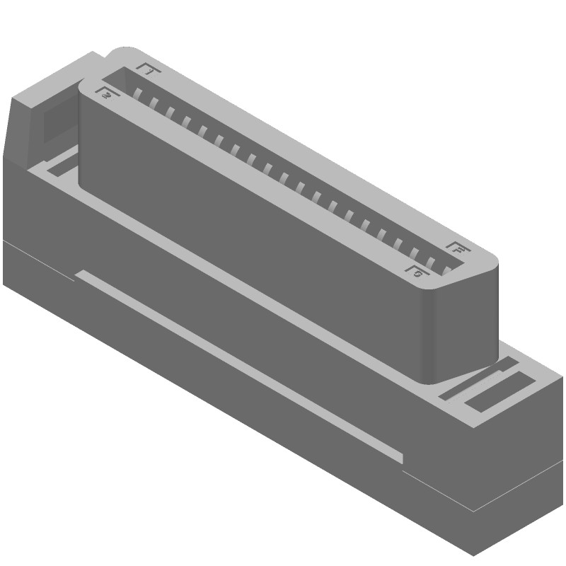 40 Pos RA SCSI Connector, 1.27mm Pitch, Gold/Tin Plated