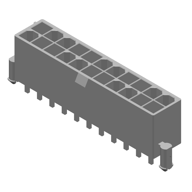 22 Pos Power Connector, Wire-to-Board, 9A, Straight, Solder, Thru-Hole