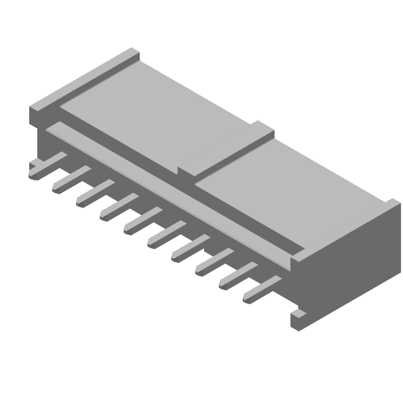 10 Pos 1 Row Male Header Connector, 2.54mm Pitch, 3A, 350V