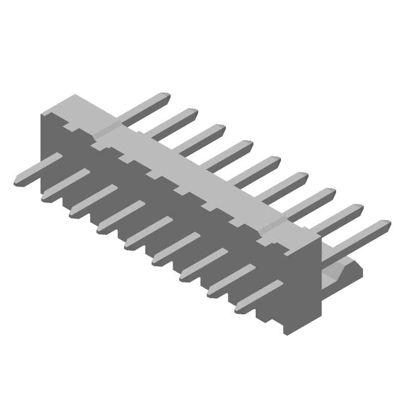 9 Pos 1 Row Male Header, 2.54mm Pitch, Solder, 4A, 250V