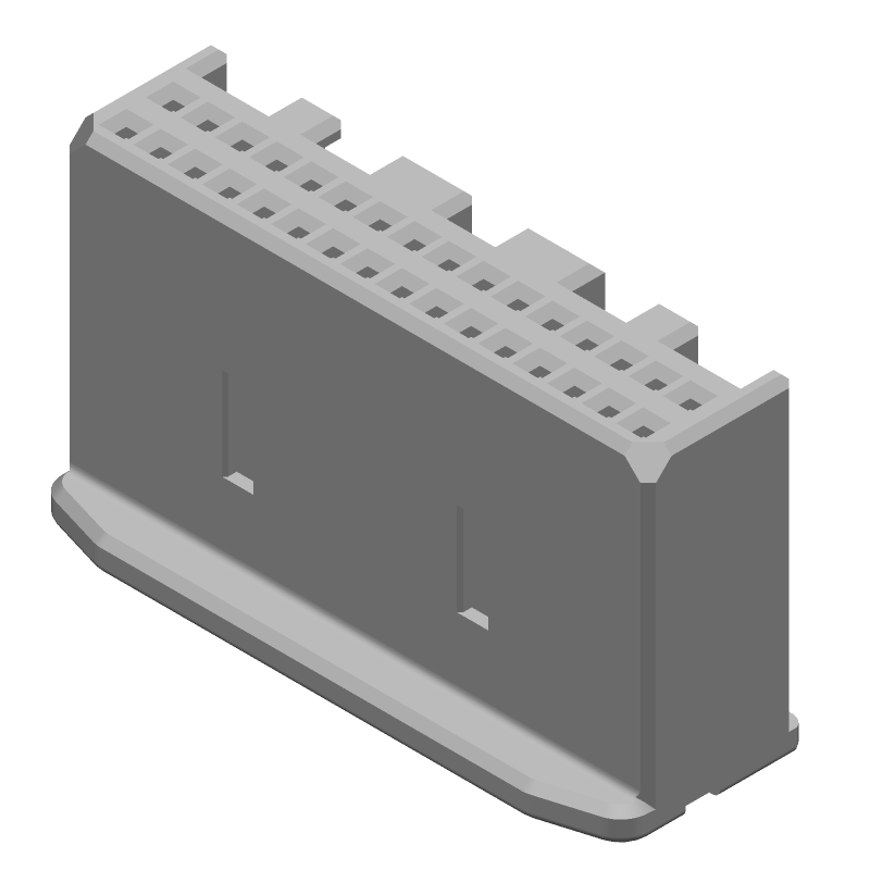 32 Pos 2.2mm Crimp Wire Housing, Receptacle, Straight, PBT