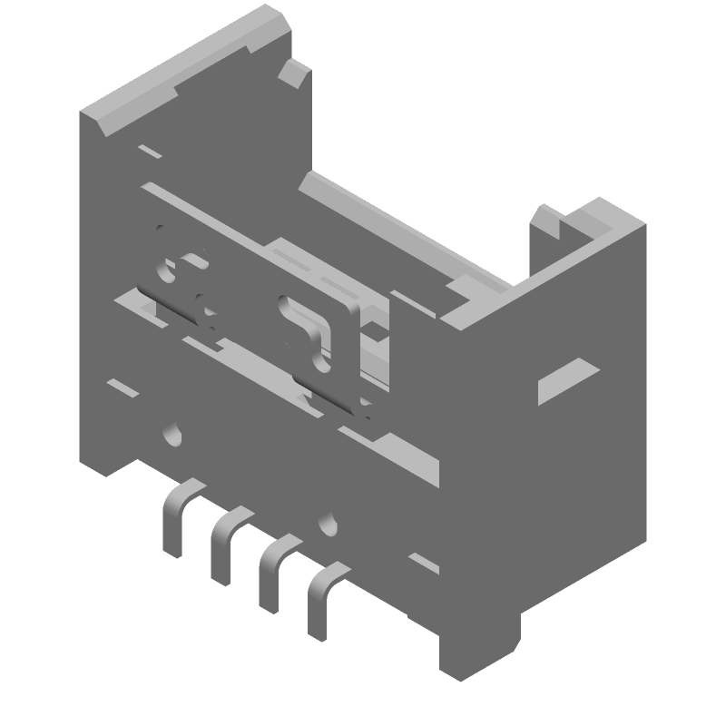 4P Wire-to-Board Rectangular Connector, R/A SMT, Gold, 3A