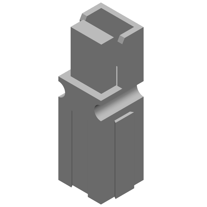1 POS Receptacle Housing, Crimp, 600V, 40A, Orange