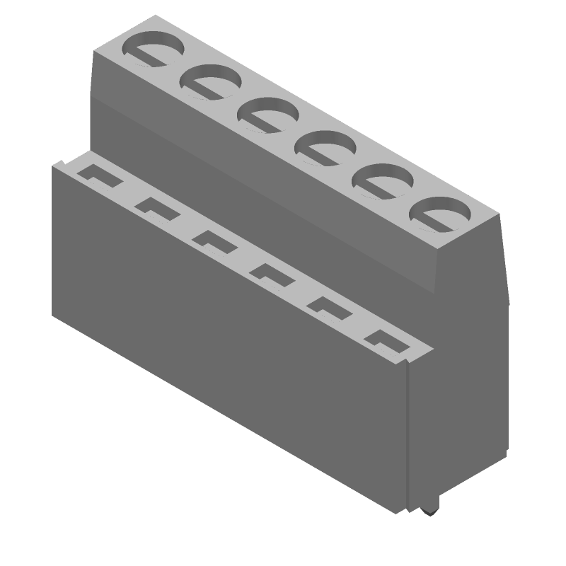 6 Pos 5.08mm Terminal Block, 24A, 300V, Solder, Thru-Hole, Green