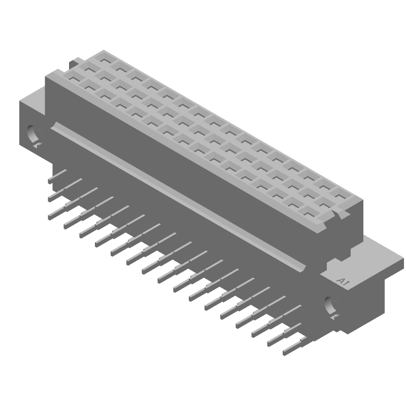 48 Pos 2.54mm RA Solder Backplane Connector, Female, 1.5A