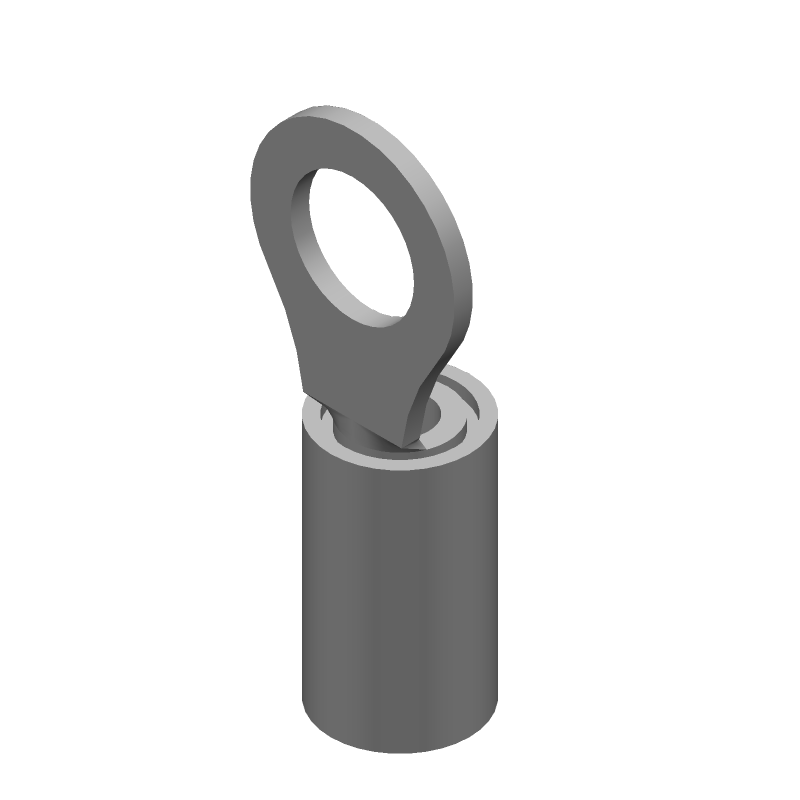 PIDG Ring Terminal, 14-16AWG, Copper/Tin, Insulated, 300V