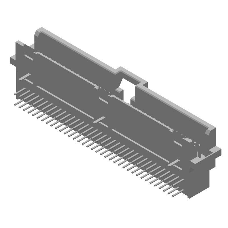 72 Pos 1.27mm RA Header, Gold, Thru-Hole, 1A