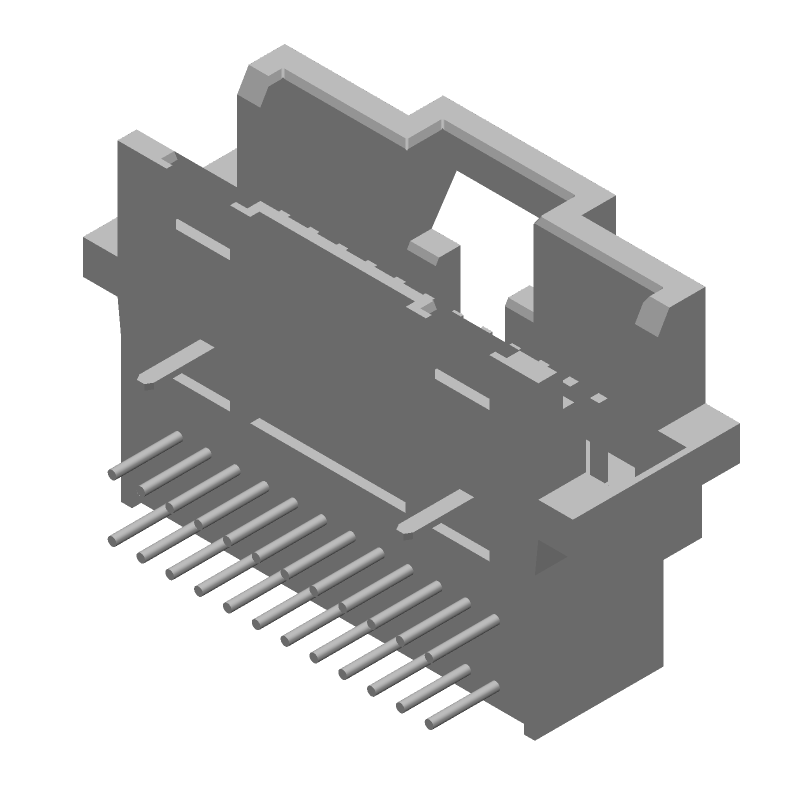 24 Pos 1.27mm RA Shrouded Header, 1A, 30V, Gold/Tin