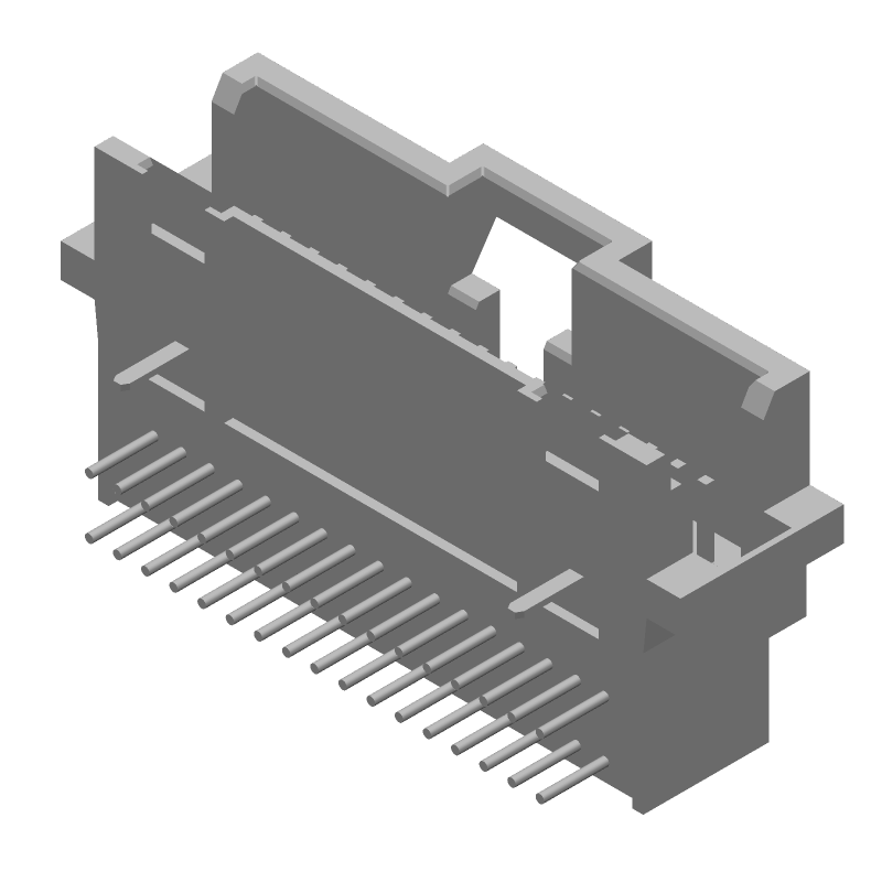 34 Pos 1.27mm RA Shrouded Header, 1A, 30V, Gold/Tin/Lead