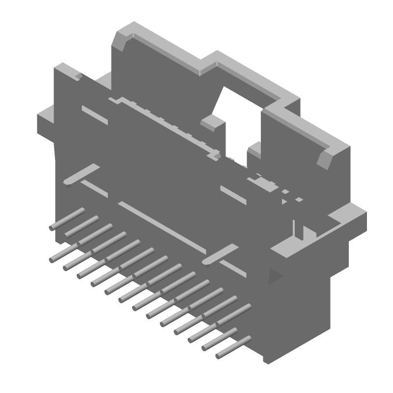 26 Pos 1.27mm RA Shrouded Header, 1A, Gold/Tin/Lead