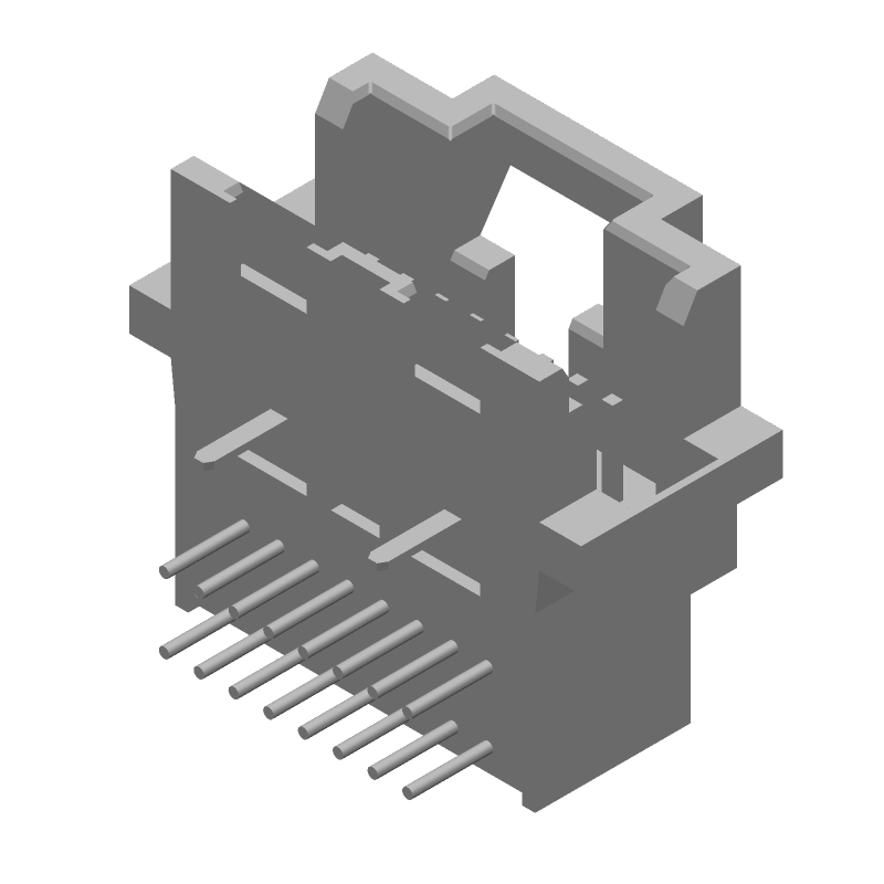 16 Pos 1.27mm RA Shrouded Header, Gold/Tin, 1A, 30V