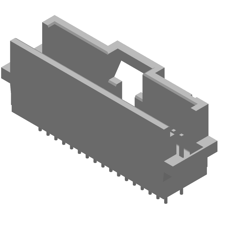 34 Pos 1.27mm Header HDR, 1A, Gold, Thru-Hole, Straight
