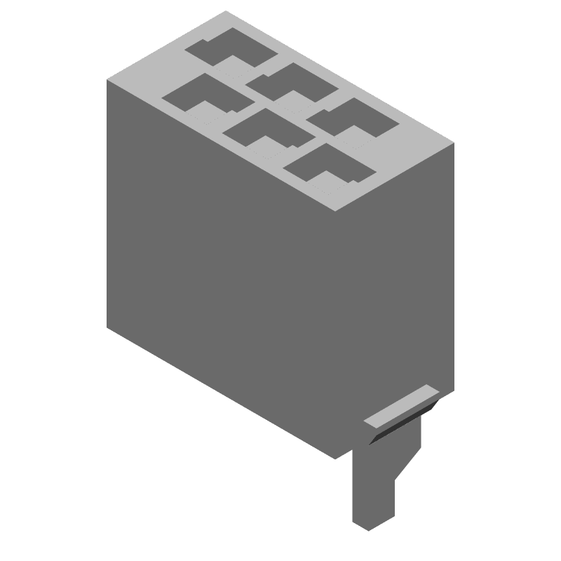 6 Pos 1.27mm Crimp Wire Housing, Straight, Red, 1.5A