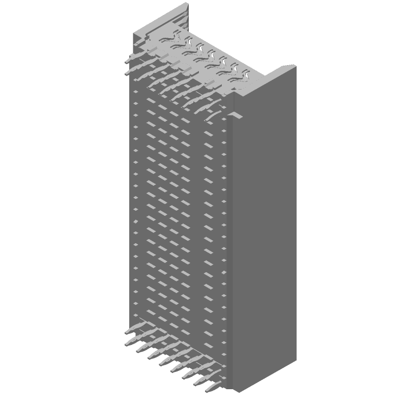 Board Connector, 225 Contact(s), 8 Row(s), Male, Straight, 0.079 inch Pitch, Press Fit Terminal, Locking, Black Insulator, Receptacle,